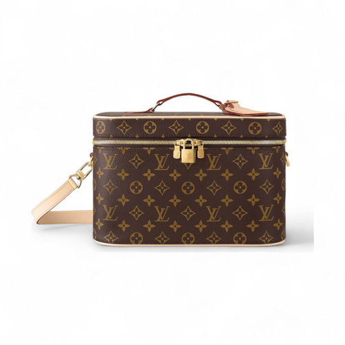 LOUIS VUITTON NICE VANITY MONOGRAM CANVAS WOMEN BROWN LEATHER BAG (Ref LO-BROWN-H-35948)