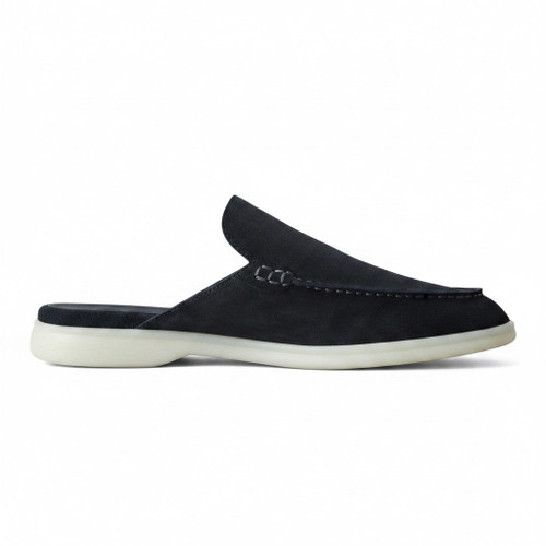 LORO PIANA BABOUCHE WALK SUEDE MEN NAVY BLUE LOAFER (Ref LO-39-L-42224)