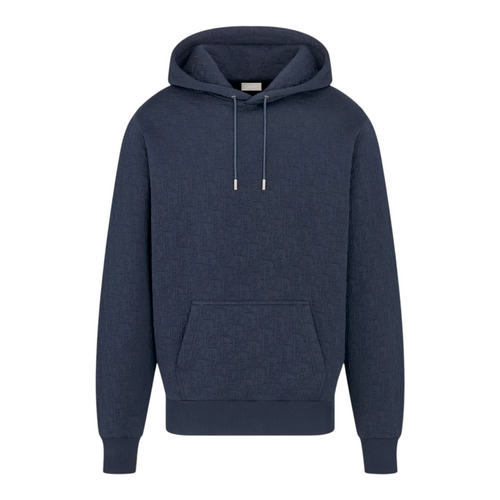 DIOR OBLIQUE HOODED COTTON-BLEND JERSEY MEN NAVY BLUE SWEATSHIRT (Ref DI-S-S-39414)