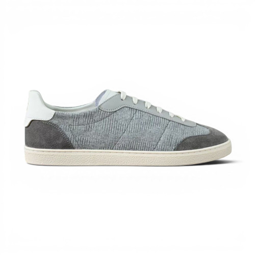 BRUNELLO CUCINELLI SUEDE MEN GREY LEATHER SNEAKERS (Ref BR-GREY39-S-42388)
