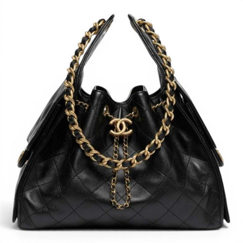 CHANEL METALLIC GRAINED CALFSKIN WOMEN GOLD TONE METAL 25 SMALL HANDBAG (Ref CH-GREY-H-42545)
