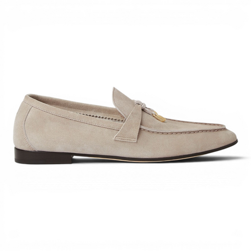 LORO PIANA JOAN CALFSKIN WOMEN GREY LOAFER (Ref LO-35-L-41422)
