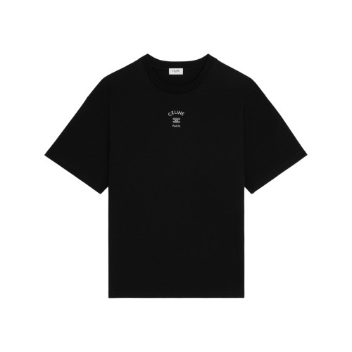 CELINE IN COTTON JERSEY MEN BLACK T-SHIRT