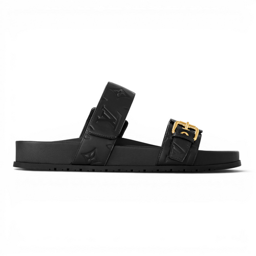 LOUIS VUITTON BOM DIA FLAT COMFORT WOMEN BLACK SANDAL