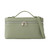 LORO PIANA GRAINED CALFSKIN WOMEN SAGE BRUSH LEAVES EXTRA POCKET L19 (Ref LO-GREEN-B-27471)