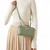 LORO PIANA GRAINED CALFSKIN WOMEN SAGE BRUSH LEAVES EXTRA POCKET L19 (Ref LO-GREEN-B-27471)