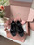 MIU MIU GYMNASIUM THONG WOMEN BLACK BALLERINAS (Ref MI-35BLACK-S-33465)
