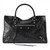 BALENCIAGA LE CITY MEDIUM TEXTURED LEATHER BLACK TOTE BAG (Ref BA-BLACK-H-40867)