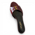 SAINT LAURENT BABYLONE EMBELLISHED GATHERED GLOSSED-LEATHER WOMEN BURGUNDY SLIDES (Ref SA-35-S-42611)