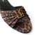 SAINT LAURENT BABYLONE EMBELLISHED GATHERED GLOSSED-LEATHER WOMEN BROWN SLIDES (Ref SA-35-S-42619)