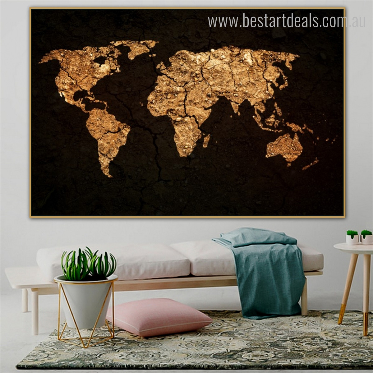 Cosmos Abstract World Map Effigy Photo Canvas Print for Room Wall Equipment