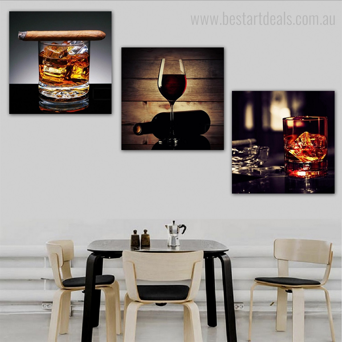 Libation Food & Beverage Still Life Modern Framed Painting Portrait Canvas Print for Dining Room Wall Garniture