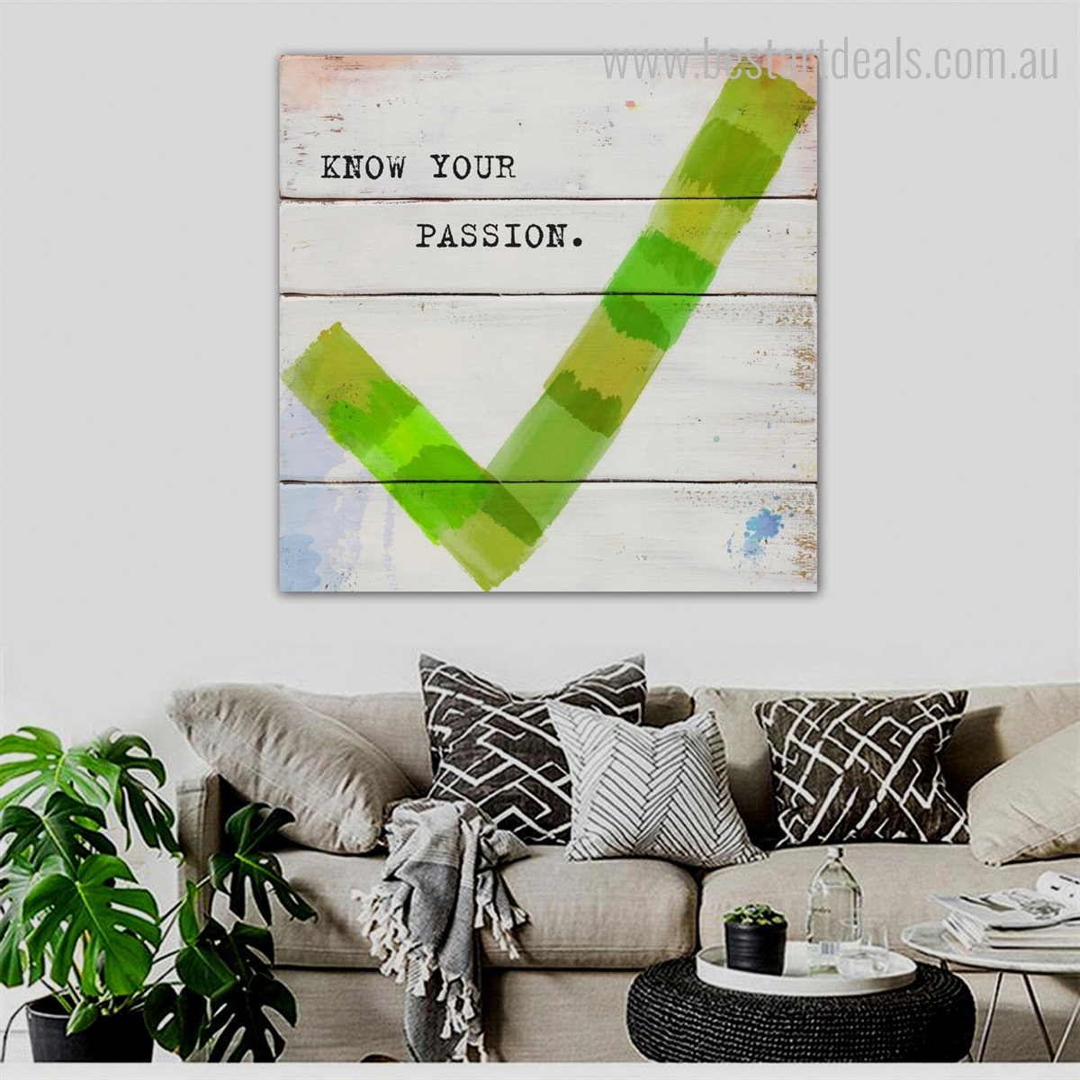 Your Passion Modern Quotes Framed Effigy Image Canvas Print for Room Wall Decoration