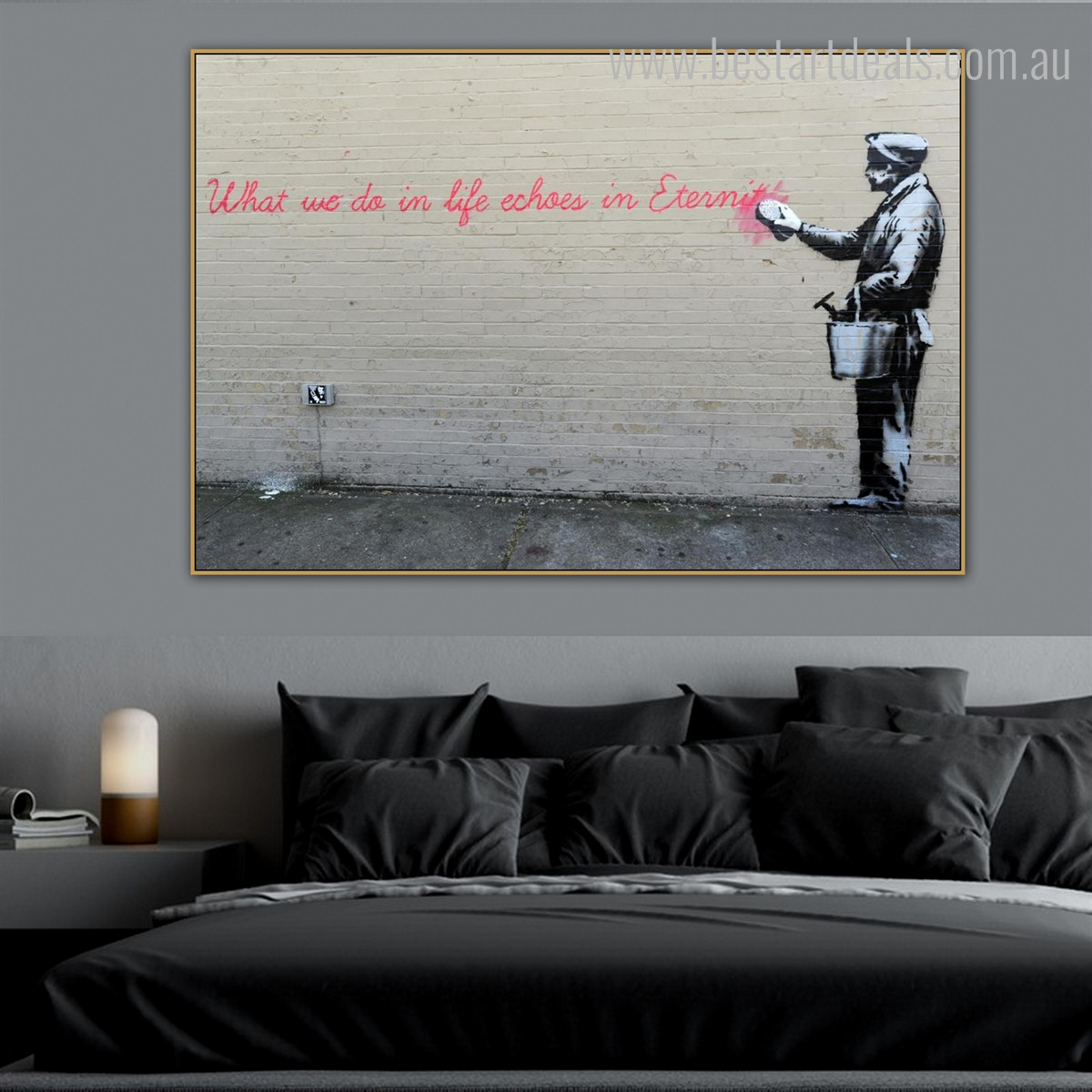 What We Do Typography Modern Graffiti Framed Vignette Photo Canvas Print for Room Wall Flourish