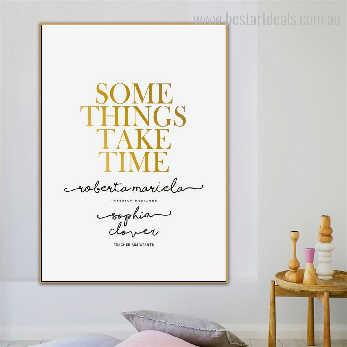 Something’s Calligraphy Modern Nordic Framed Scheme Picture Canvas Print for Room Wall Decor