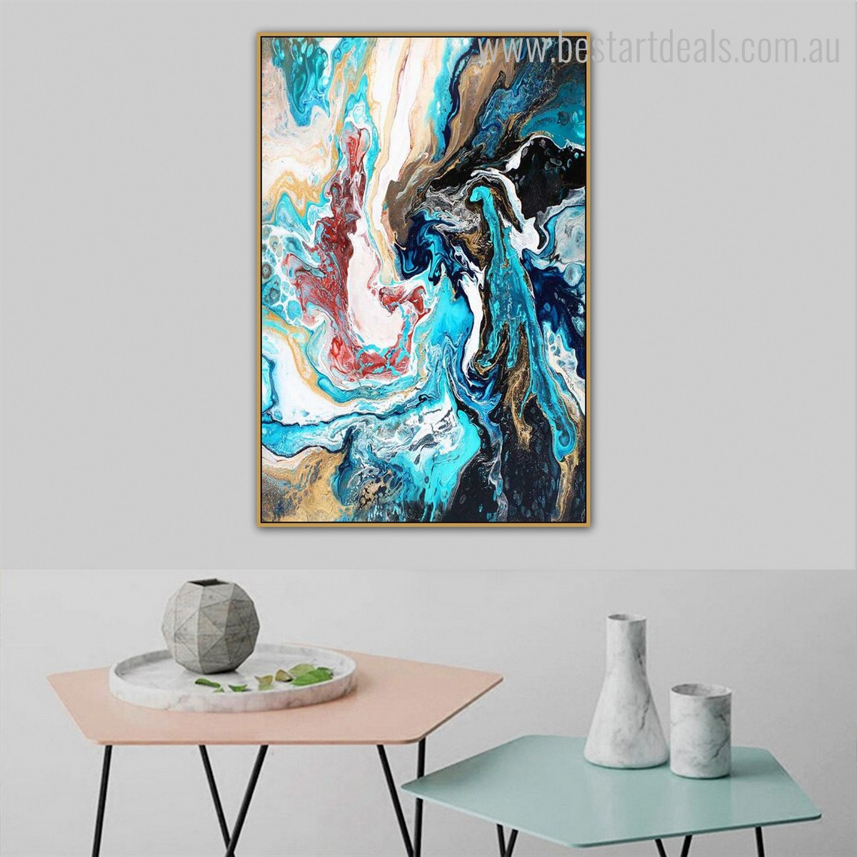 Colorific Abstract Modern Framed Portraiture Photo Canvas Print for Room Wall Flourish