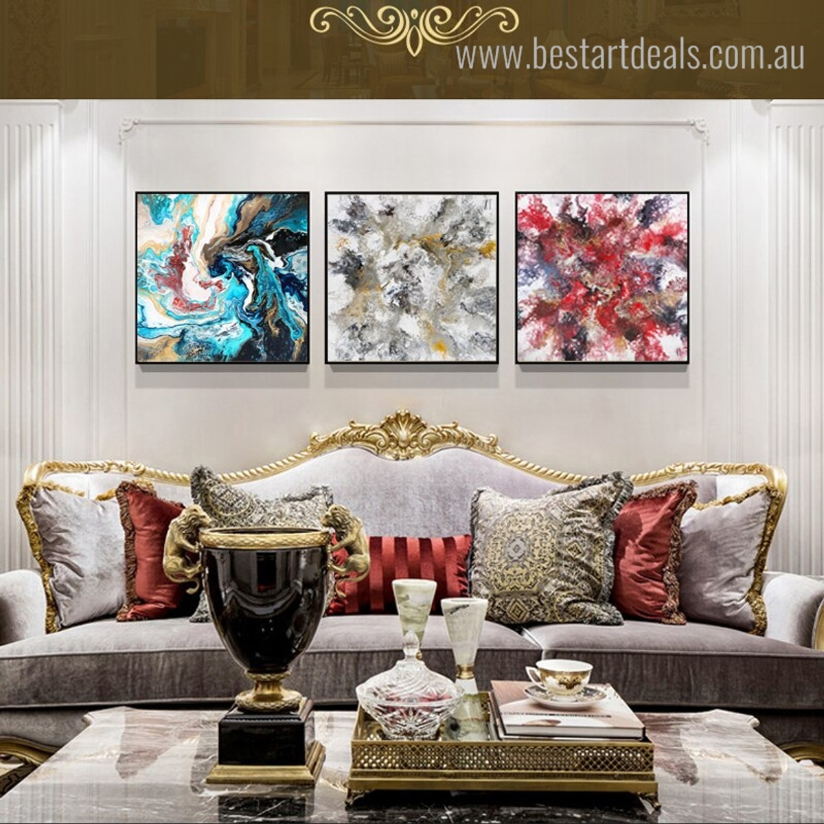 Colorific Imagination Abstract Contemporary Framed Vignette Portrait Canvas Print for Living Room Wall Flourish