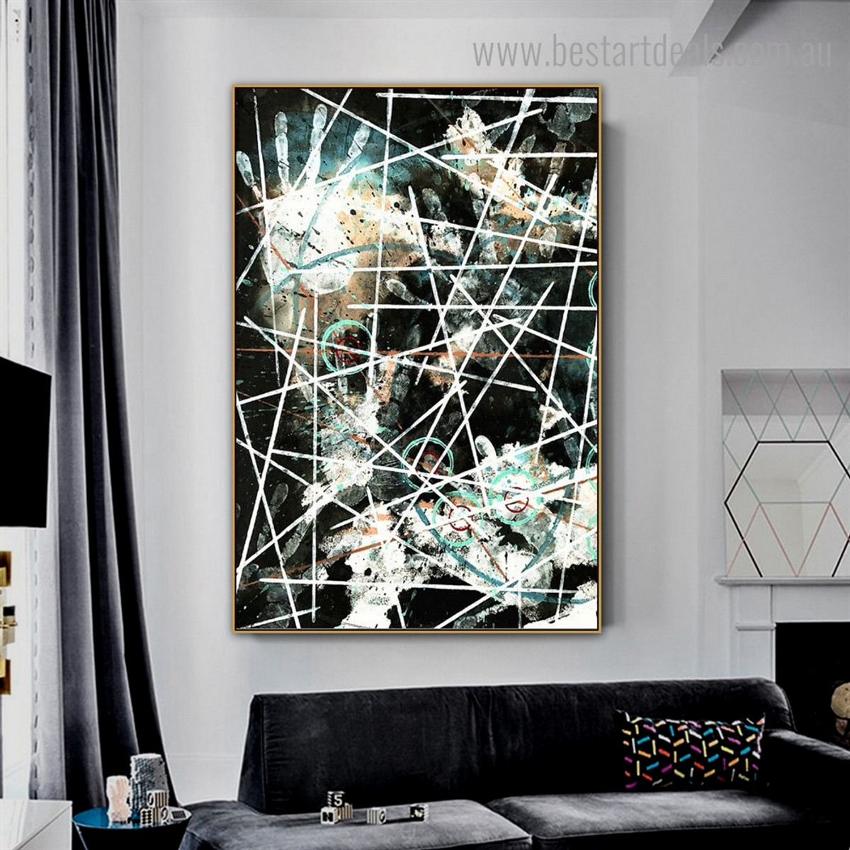 Rules Abstract Modern Framed Painting Picture Canvas Print for Room Wall Outfit
