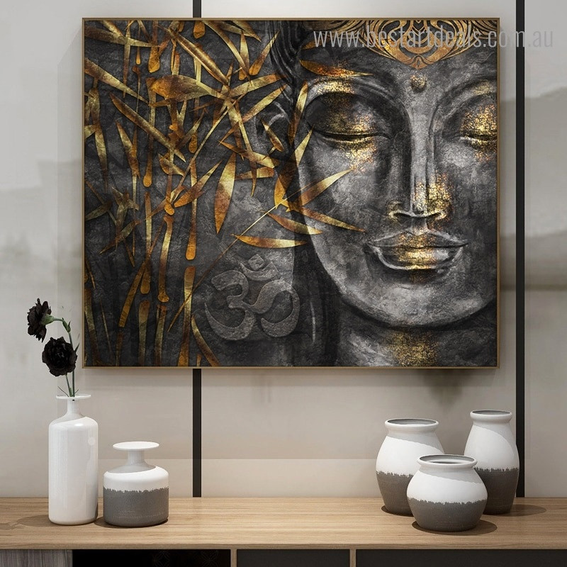 Buddhist Mood Abstract Religious Modern Framed Painting Picture Canvas Print for Room Wall Getup