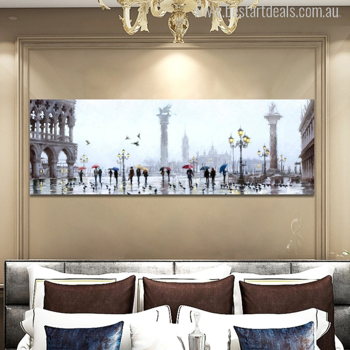 Richard Macneil Painting St Marco Reflection Print for Bedroom Wall Decor
