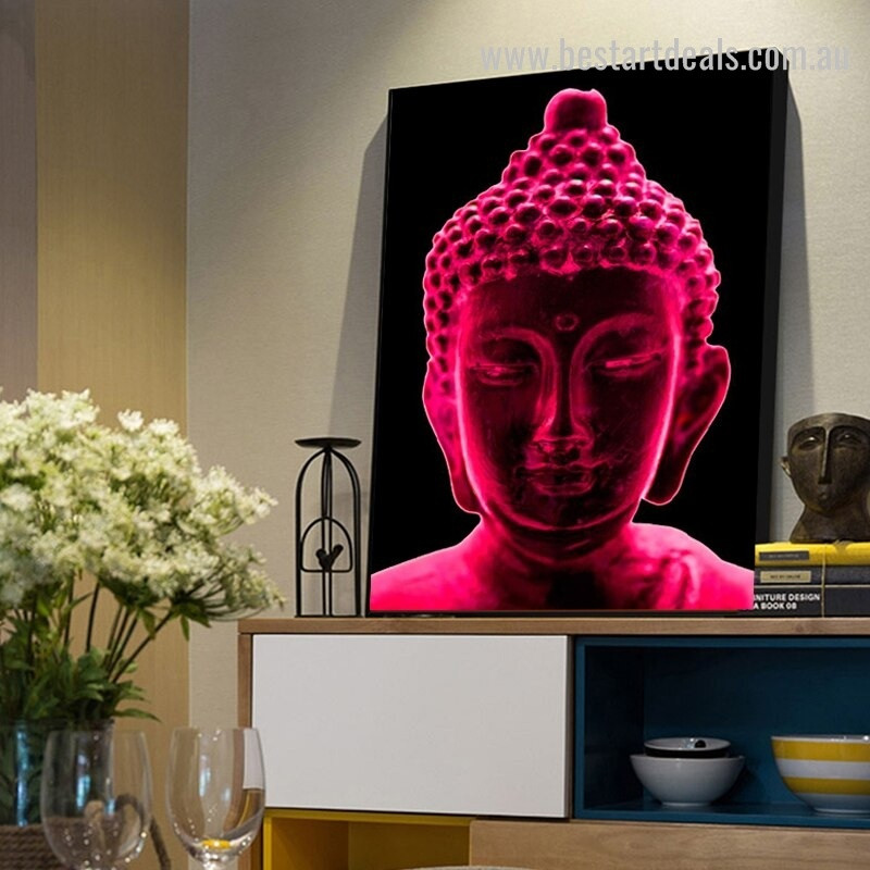 Red Buddha Religious Modern Framed Artwork Picture Canvas Print for Room Wall Assortment