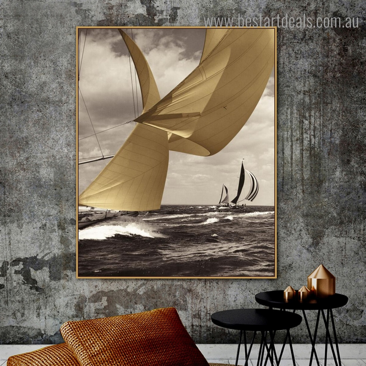 Mare View Seascape Modern Landscape Painting Framed Photo Print for Room Wall Getup