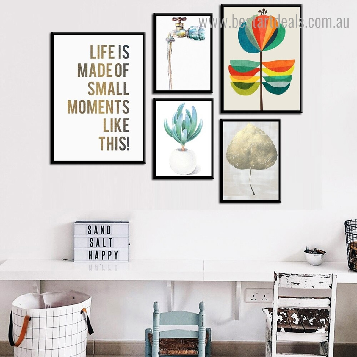 Moments Like This Abstract Botanical Quote Nordic Painting Photo Canvas Print for Room Wall Ornament