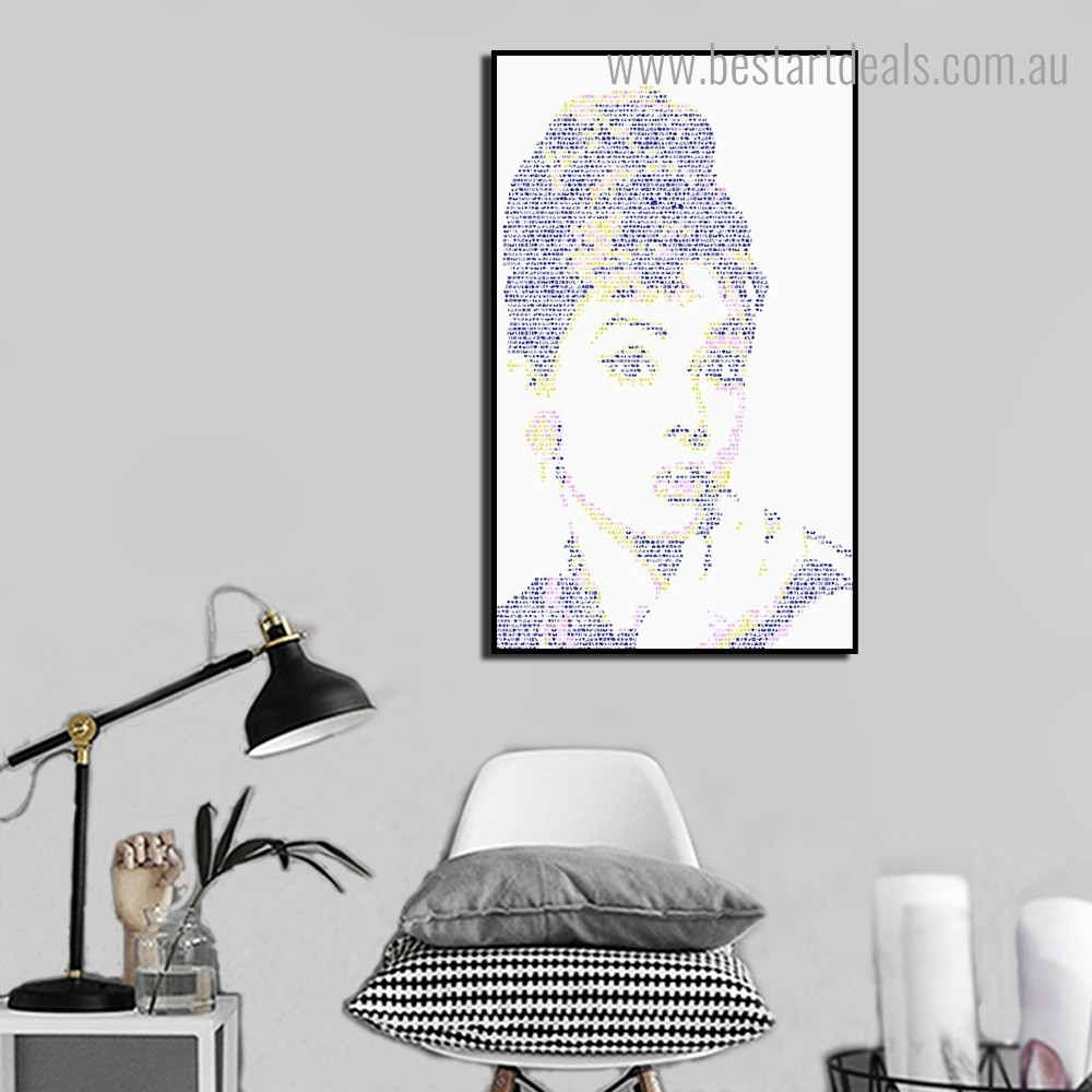 Audrey Hepburn Abstract Hollywood Modern Framed Painting Image Canvas Print for Room Wall Drape