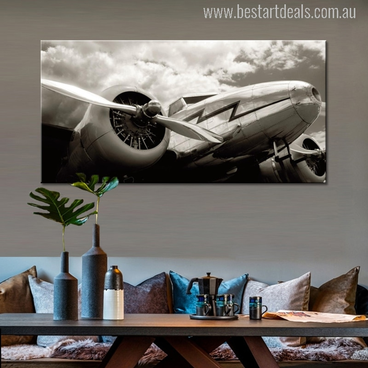 Classic Vintage Aircraft Wall Art Picture Print for Living Room Art