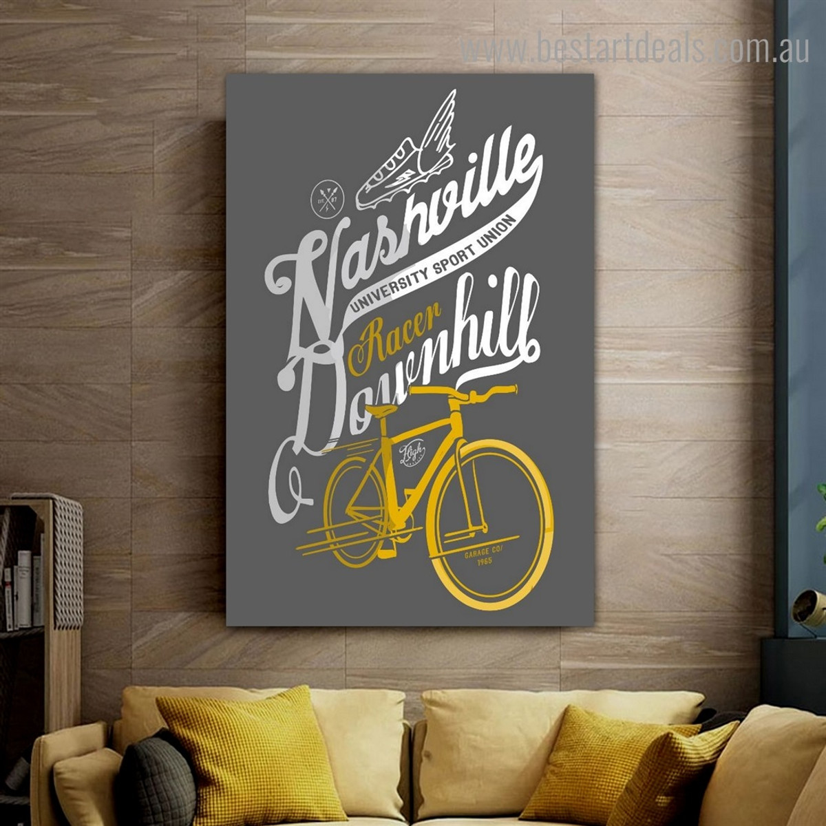 Downhill Quote Abstract Modern Framed Painting Image Canvas Print for Room Wall Onlay
