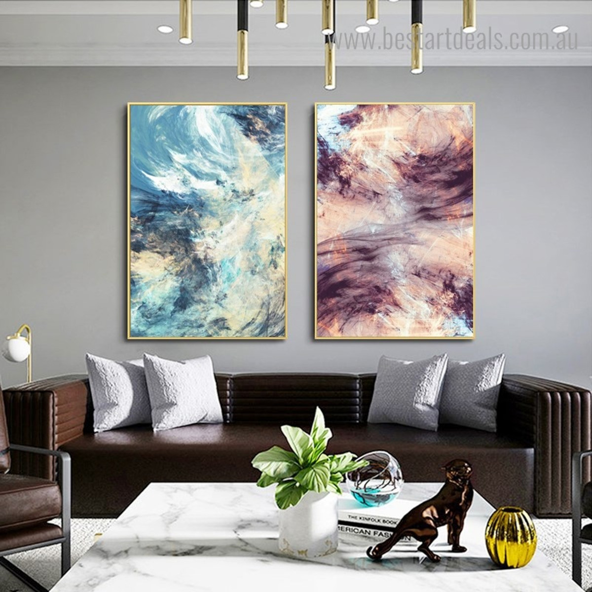 Colorific Brush Abstract Modern Framed Portraiture Portrait Canvas Print for Room Wall Getup