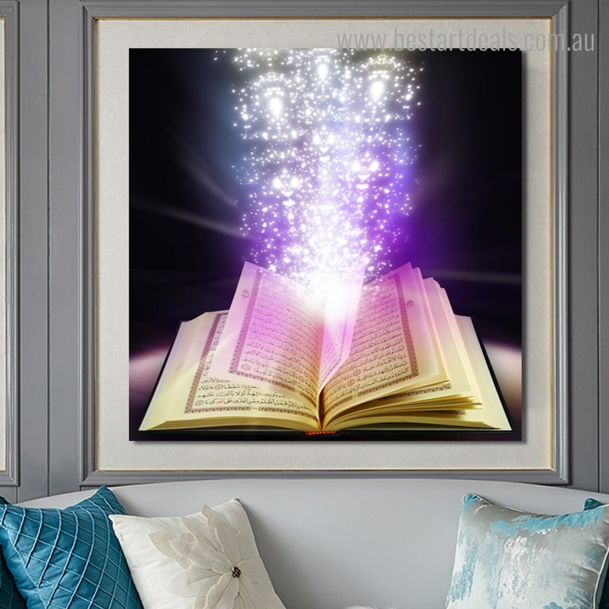 Quran Magic Religious Modern Framed Portraiture Photo Canvas Print for Room Wall Outfit