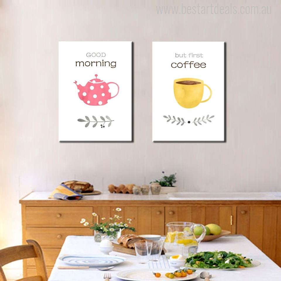 Good Morning But First Coffee Wall Artwork Print