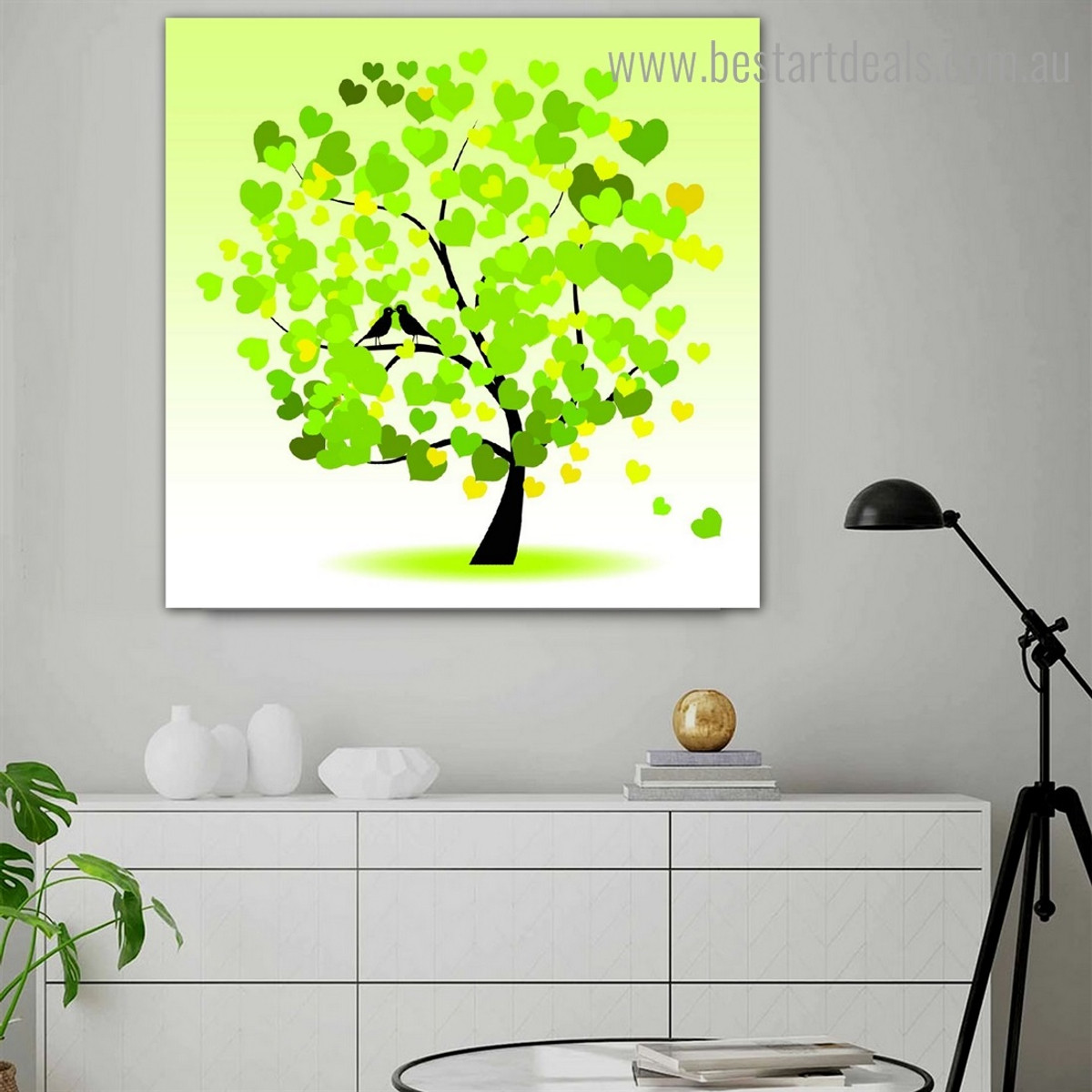 Heart Leaflets Abstract Framed Portraiture Photograph Canvas Print for Room Wall Outfit