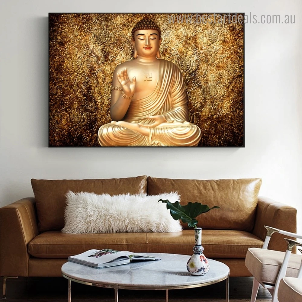 Buy Golden Buddha Canvas Print Wall Art Decor.