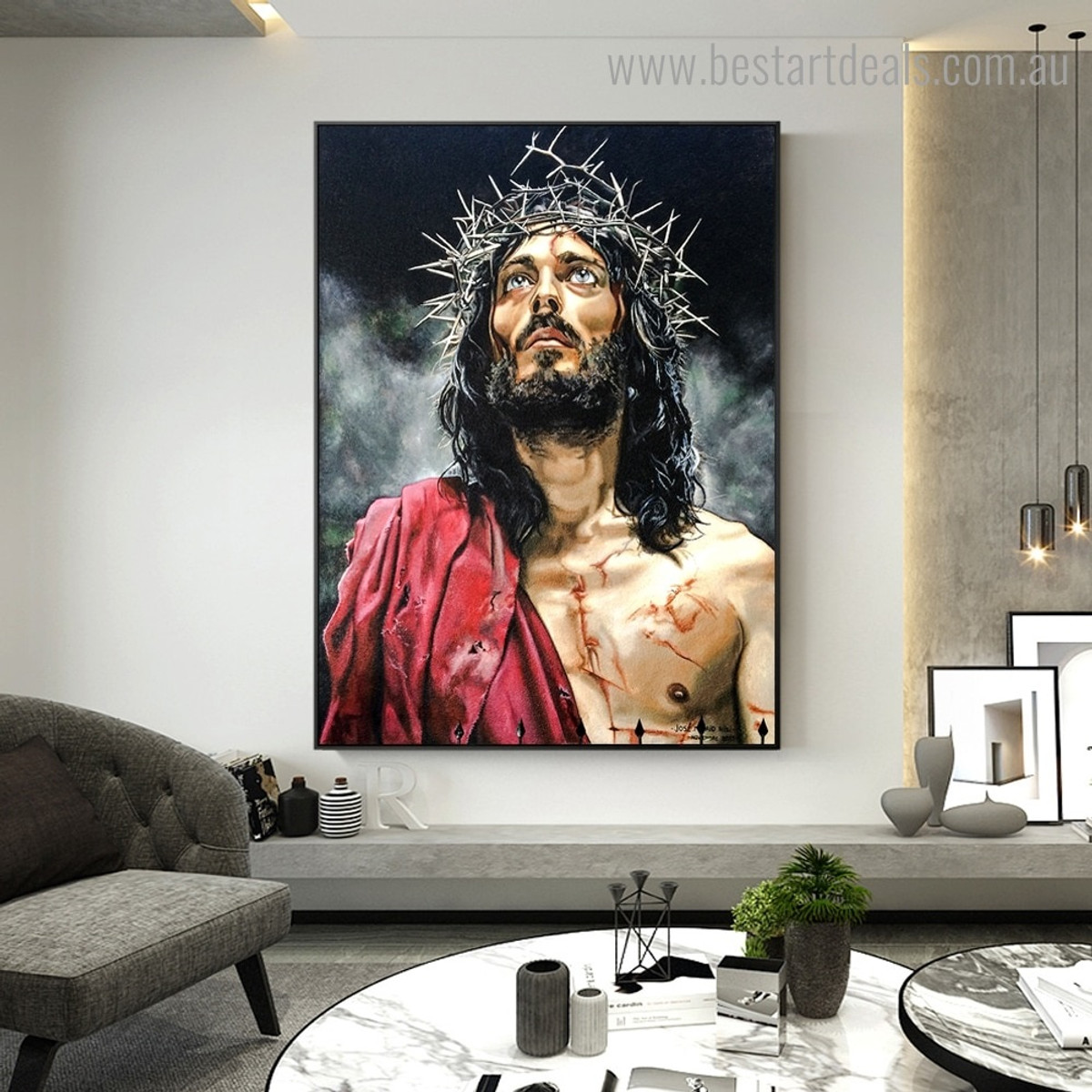 Jesus Christ Abstract Religious Framed Artwork Picture Canvas Print for Room Wall Assortment