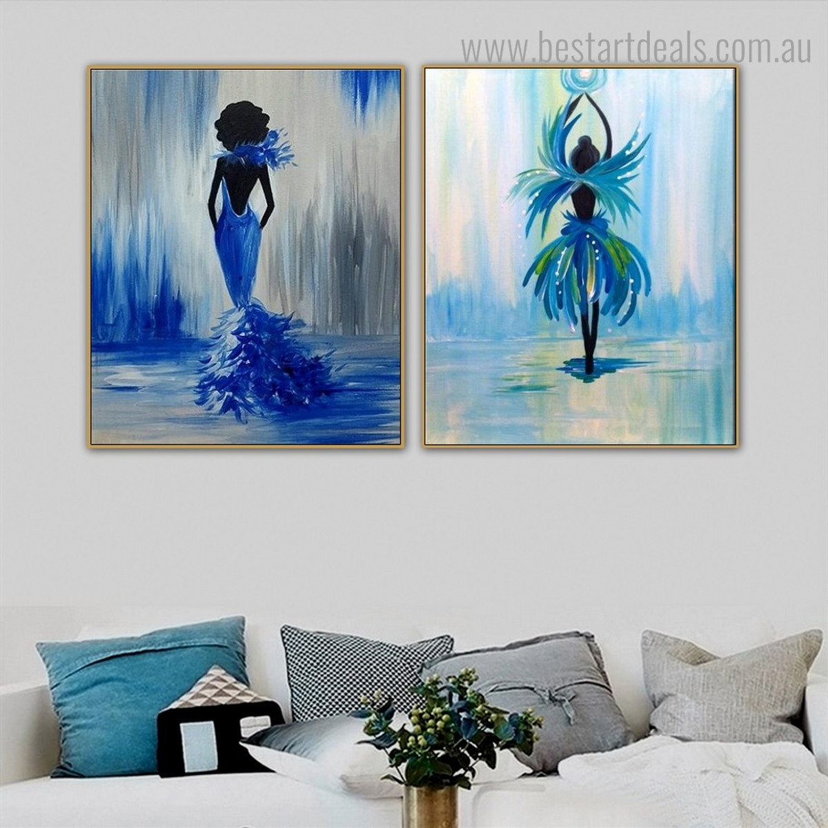 Fairy Dancer Abstract Figure Framed Painting Picture Canvas Print for Room Wall Decor