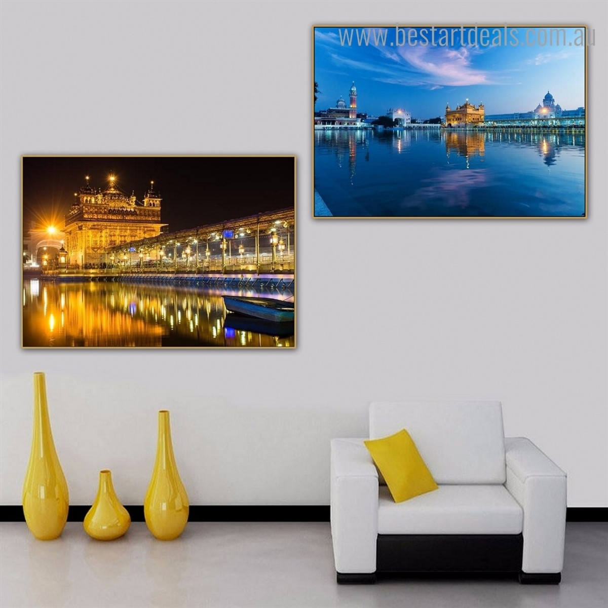 The Harmindar Sahib Religious Modern Framed Artwork Picture Canvas Print for Room Wall Equipment