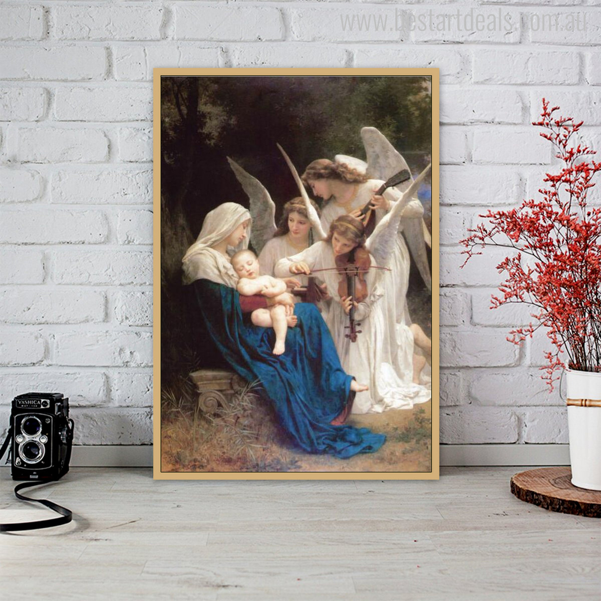 The Virgin with Angels Painting Print for Living Room Wall Decor