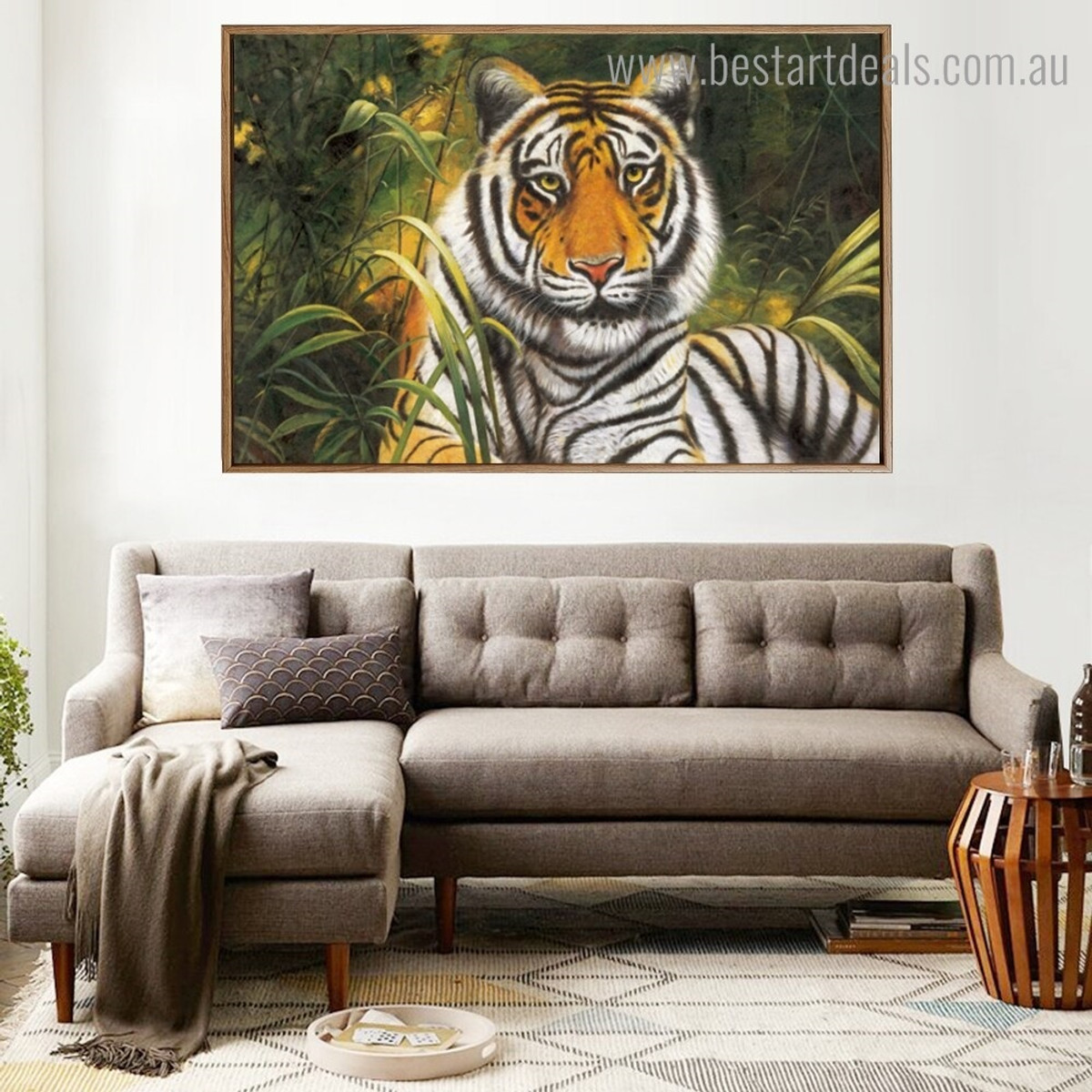 Scapegrace Tiger Animal Modern Framed Painting Portrait Canvas Print for Room Wall Onlay