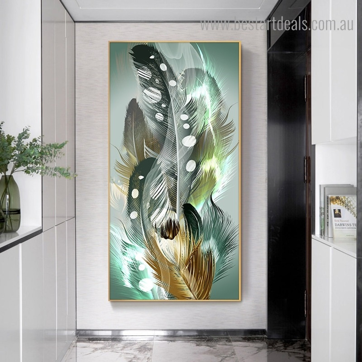 Lovely Feathers Abstract Modern Framed Painting Picture Canvas Print for Room Wall Outfit