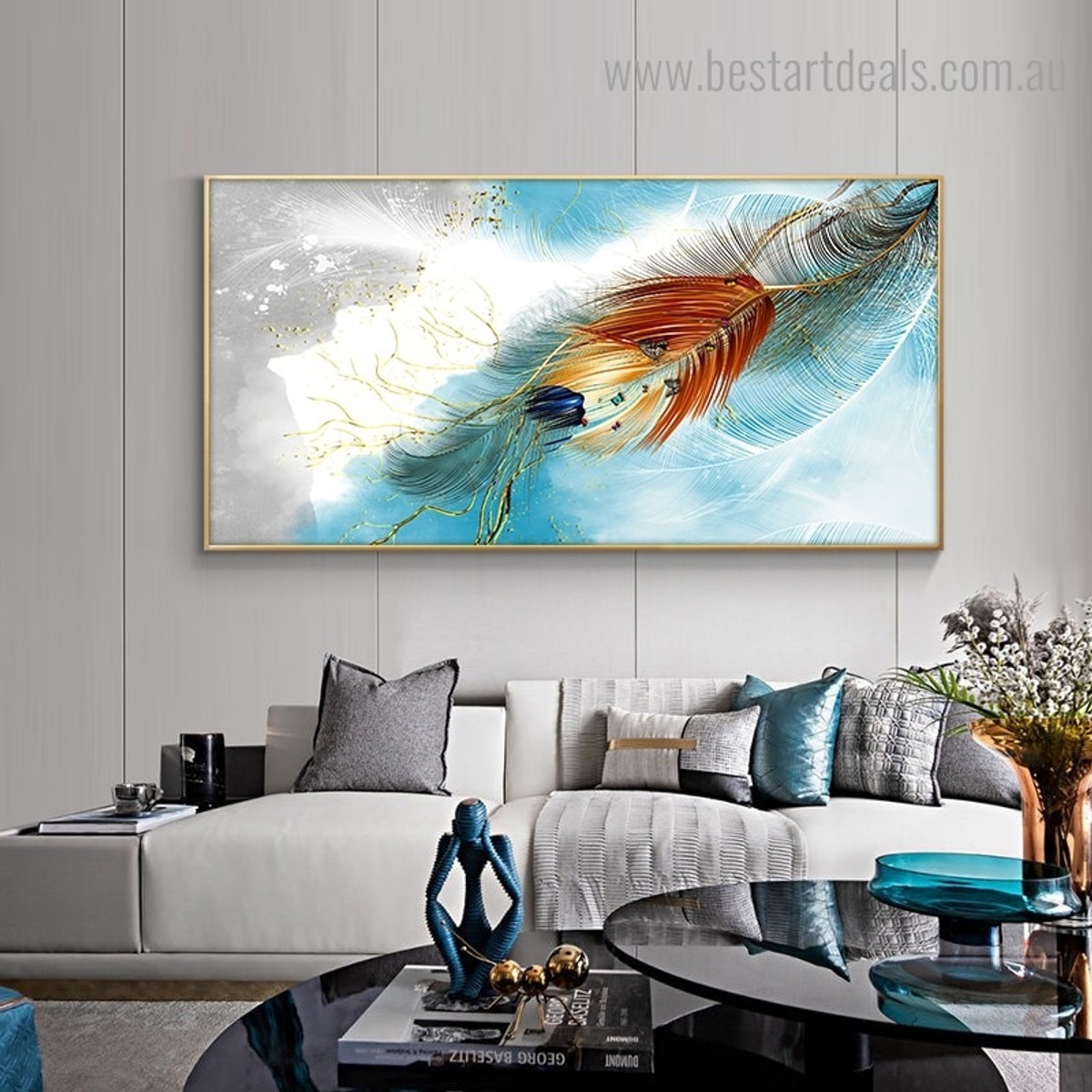 Particoloured Wings Abstract Modern Framed Smudge Portrait Canvas Print for Room Wall Decor