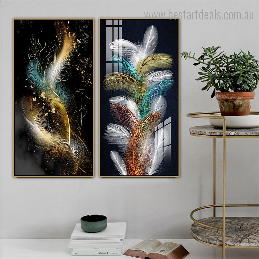 Colourful Wings Abstract Modern Framed Smudge Portrait Canvas Print for Room Wall Tracery