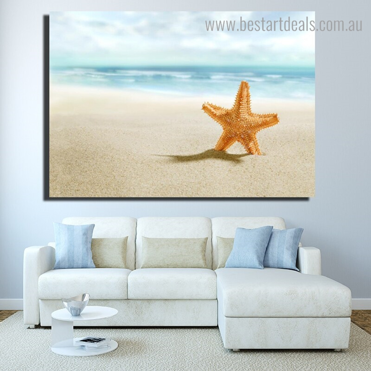 Starfish Landscape Nature Modern Framed Effigy Image Canvas Print for Room Wall Disposition