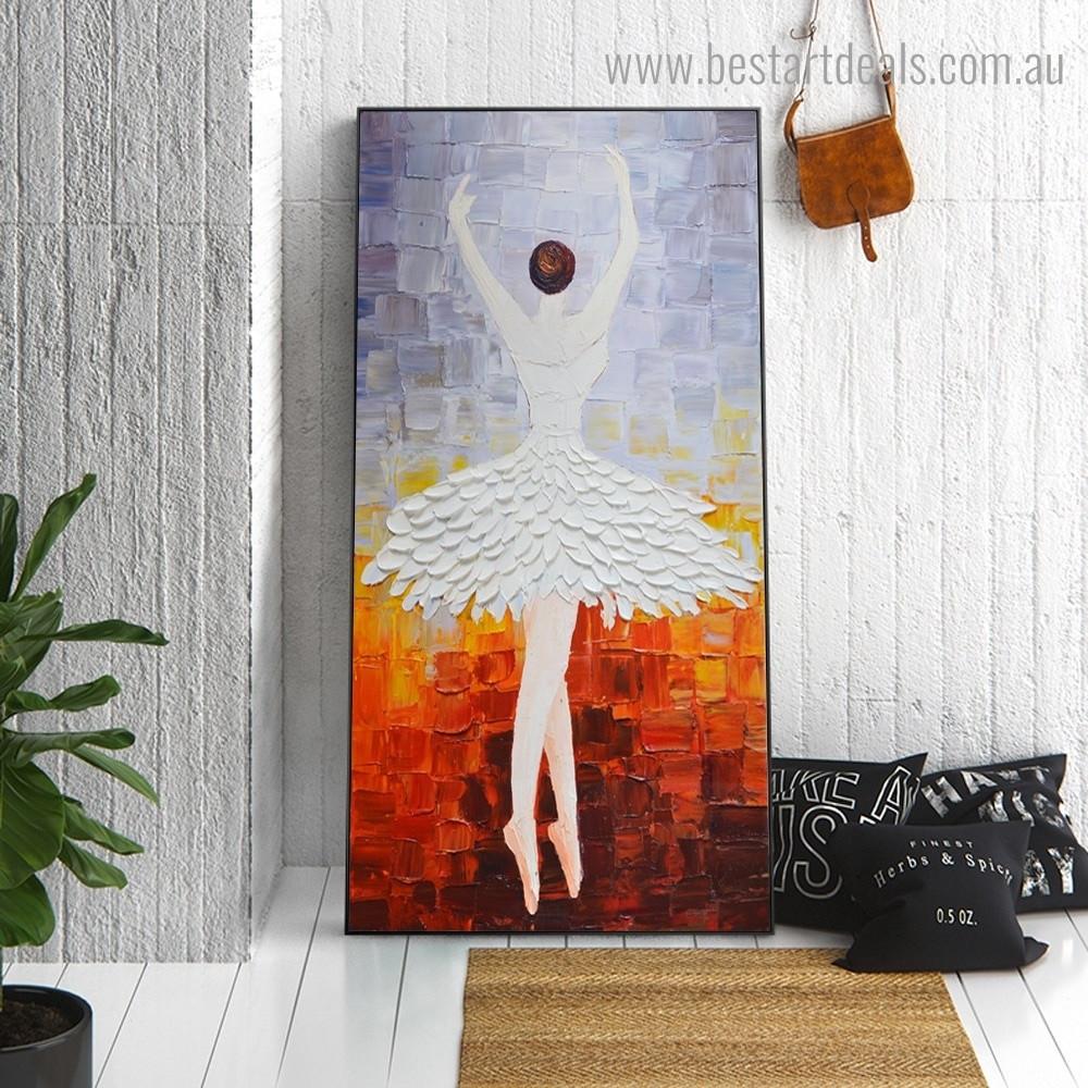 Dancing Lady Abstract Modern Framed Artwork Image Canvas Print for Room Wall Ornament