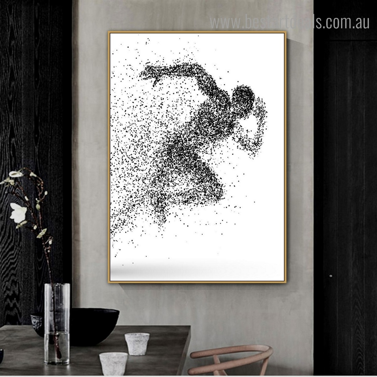 Running Man Abstract Illustration Modern Framed Painting Pic Canvas Print for Room Wall Decor