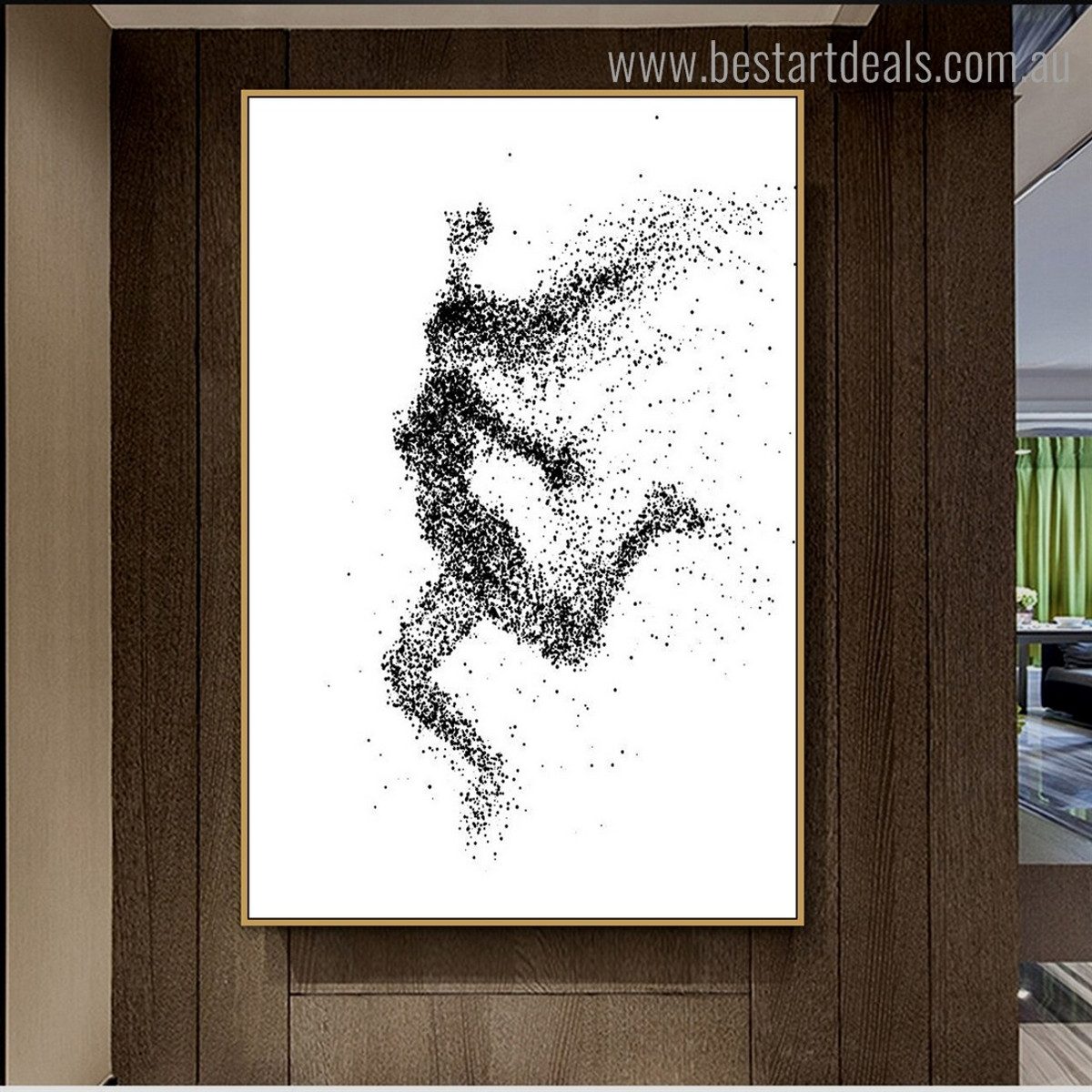 Jump Woman Abstract Illustration Modern Framed Artwork Image Canvas Print for Room Wall Adornment