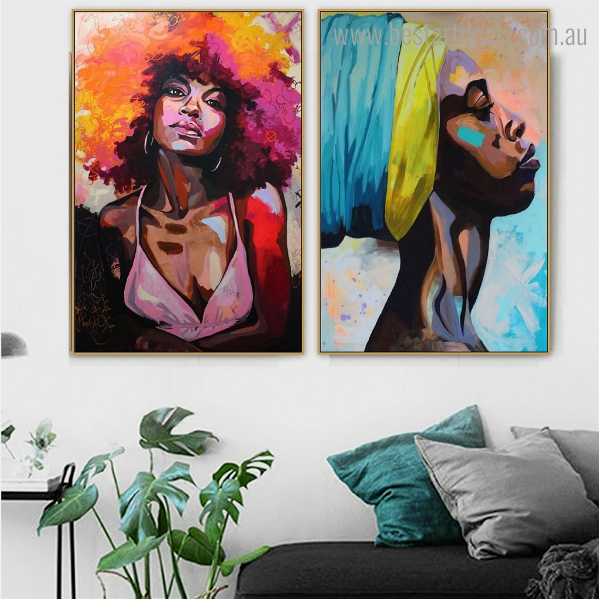 Chequered Dames Abstract Figure Graffiti Framed Smudge Photo Canvas Print for Room Wall Adornment