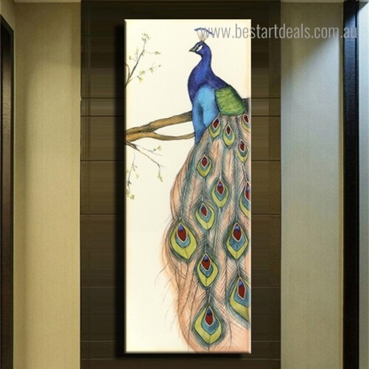 Wonderful Peafowl Abstract Bird Modern Framed Painting Image Canvas Print for Room Wall Garnish
