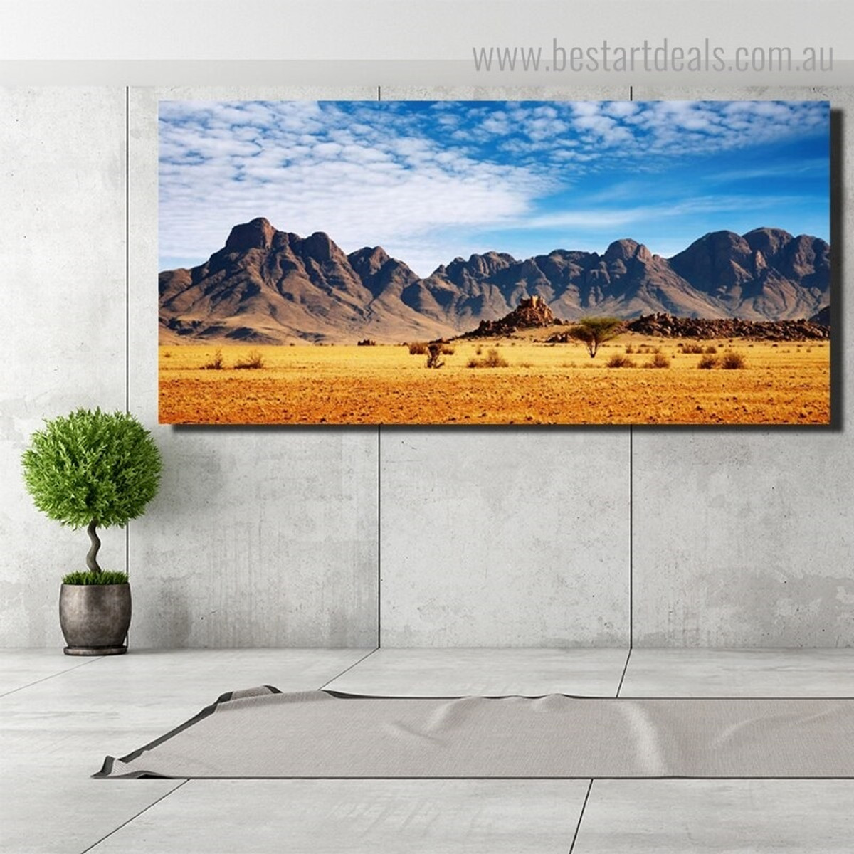 African Savanna Landscape Modern Framed Painting Photograph Canvas Print for Room Wall Adornment
